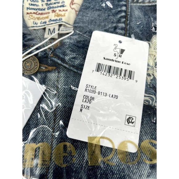 Free PEOPLE X Sandrine Rose Patchwork Jean Jacket Size M NWT - Picture 12 of 14